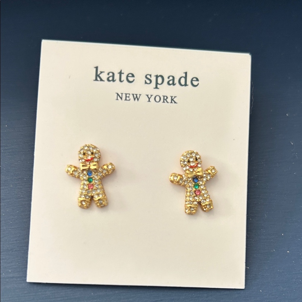 Kate Spade Gold Gingerbread Man Earrings